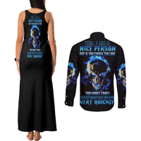 Yes I'm A Nice Person Skull Fire Couples Matching Tank Maxi Dress and Long Sleeve Button Shirt - Wonder Print Shop