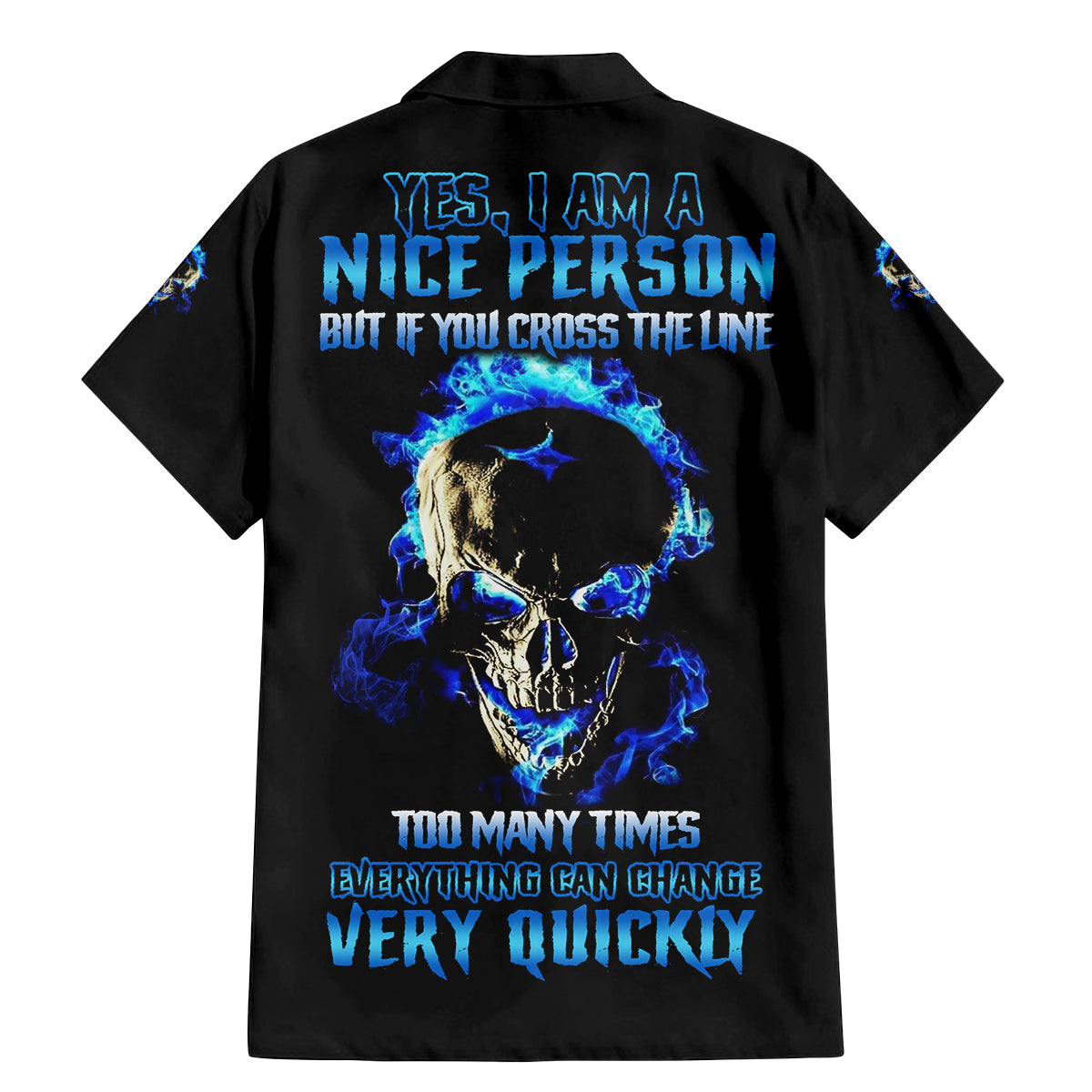 Yes I'm A Nice Person Skull Fire Family Matching Mermaid Dress and Hawaiian Shirt - Wonder Print Shop