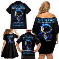 Yes I'm A Nice Person Skull Fire Family Matching Off Shoulder Short Dress and Hawaiian Shirt - Wonder Print Shop