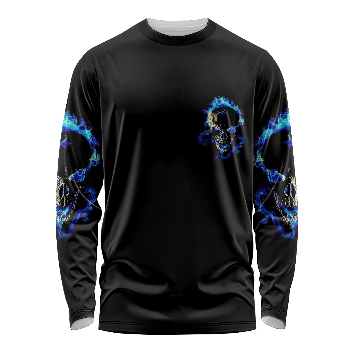 Yes I'm A Nice Person Skull Fire Long Sleeve Shirt - Wonder Print Shop