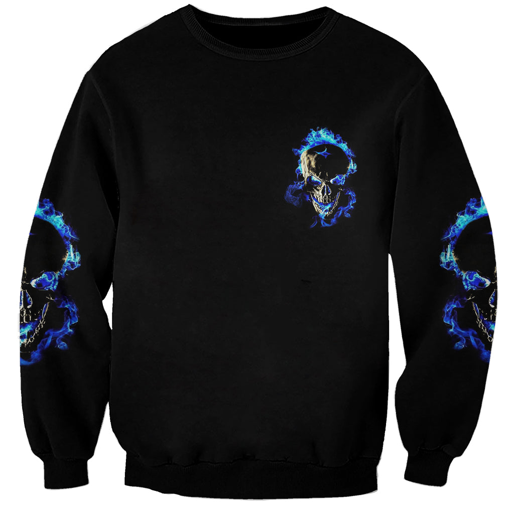 Yes I'm A Nice Person Skull Fire Sweatshirt - Wonder Print Shop