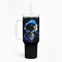 Yes I'm A Nice Person Skull Fire Tumbler With Handle - Wonder Print Shop