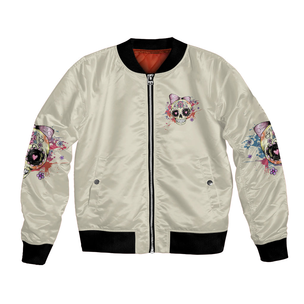 I Am A Sweet Girl Skull Bomber Jacket - Wonder Print Shop