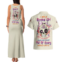 I Am A Sweet Girl Skull Couples Matching Tank Maxi Dress and Hawaiian Shirt - Wonder Print Shop