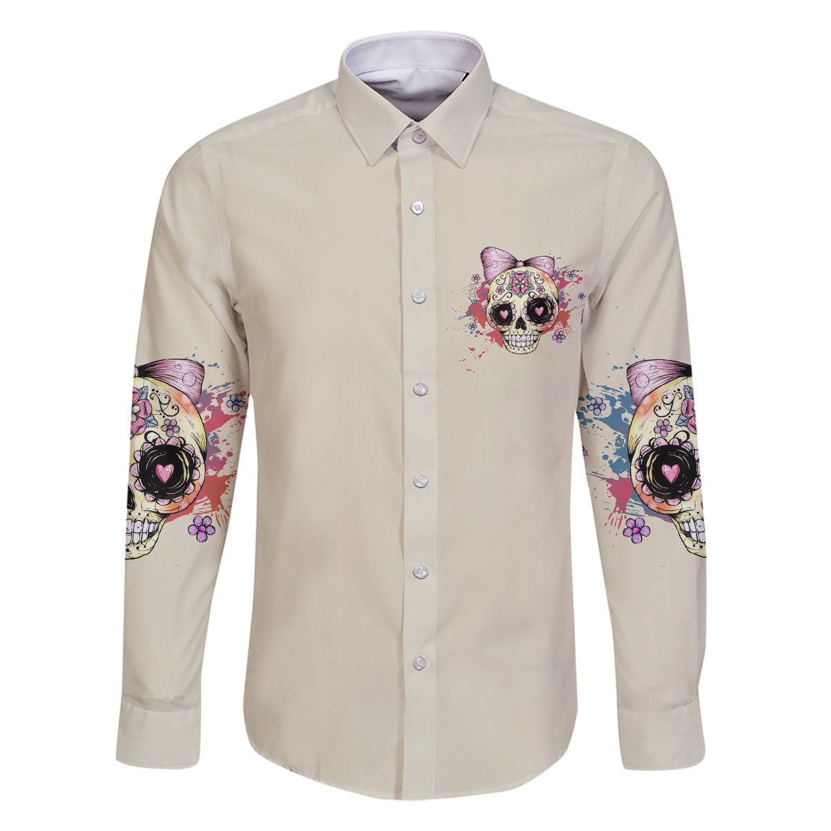 I Am A Sweet Girl Skull Family Matching Off Shoulder Long Sleeve Dress and Hawaiian Shirt - Wonder Print Shop