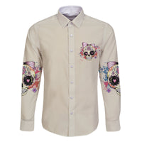 I Am A Sweet Girl Skull Family Matching Off Shoulder Long Sleeve Dress and Hawaiian Shirt - Wonder Print Shop