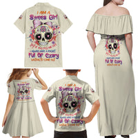 I Am A Sweet Girl Skull Family Matching Off Shoulder Maxi Dress and Hawaiian Shirt - Wonder Print Shop