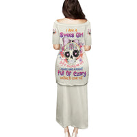 I Am A Sweet Girl Skull Family Matching Puletasi Dress and Hawaiian Shirt - Wonder Print Shop