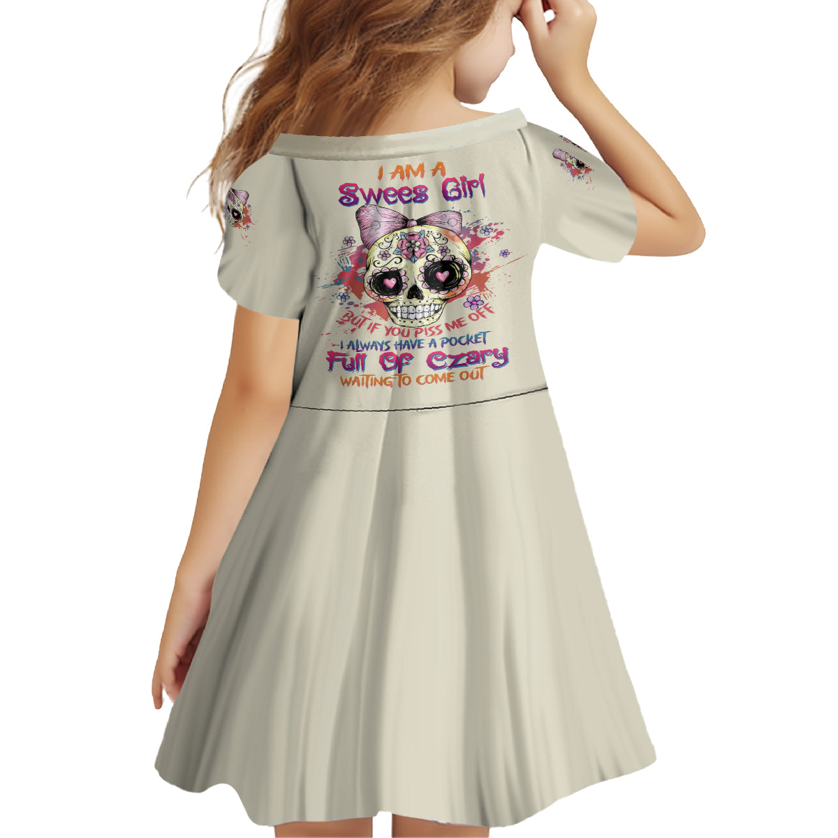I Am A Sweet Girl Skull Family Matching Tank Maxi Dress and Hawaiian Shirt - Wonder Print Shop