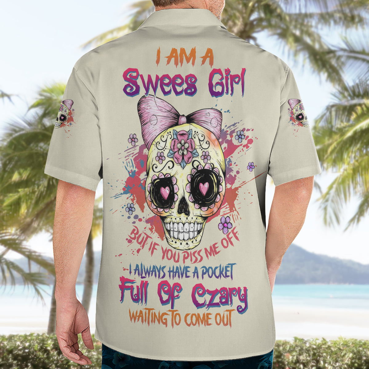 I Am A Sweet Girl Skull Hawaiian Shirt - Wonder Print Shop