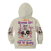 I Am A Sweet Girl Skull Kid Hoodie - Wonder Print Shop