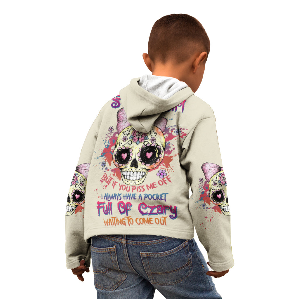 I Am A Sweet Girl Skull Kid Hoodie - Wonder Print Shop
