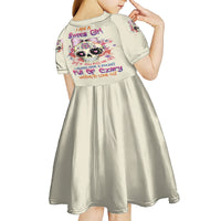 I Am A Sweet Girl Skull Kid Short Sleeve Dress - Wonder Print Shop
