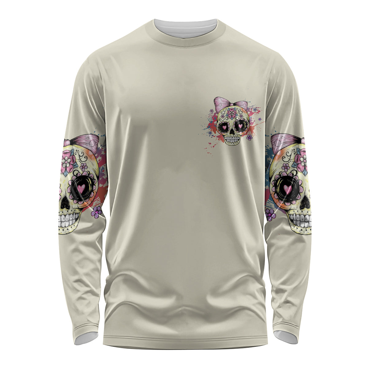 I Am A Sweet Girl Skull Long Sleeve Shirt - Wonder Print Shop