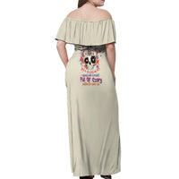I Am A Sweet Girl Skull Off Shoulder Maxi Dress - Wonder Print Shop