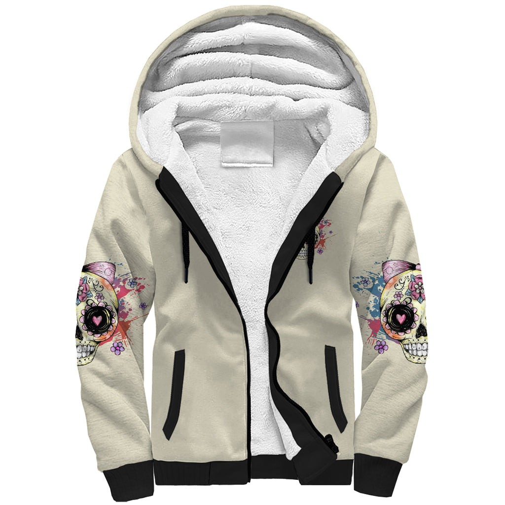 I Am A Sweet Girl Skull Sherpa Hoodie - Wonder Print Shop