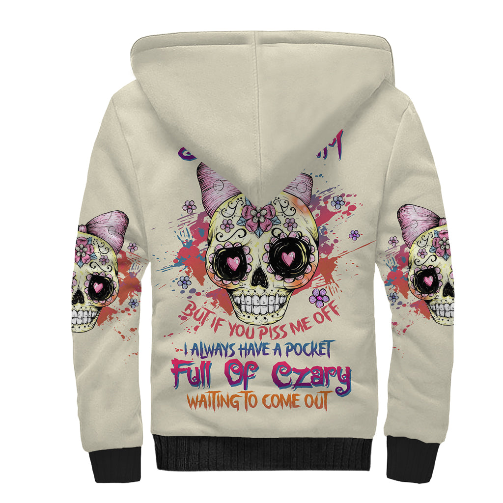 I Am A Sweet Girl Skull Sherpa Hoodie - Wonder Print Shop