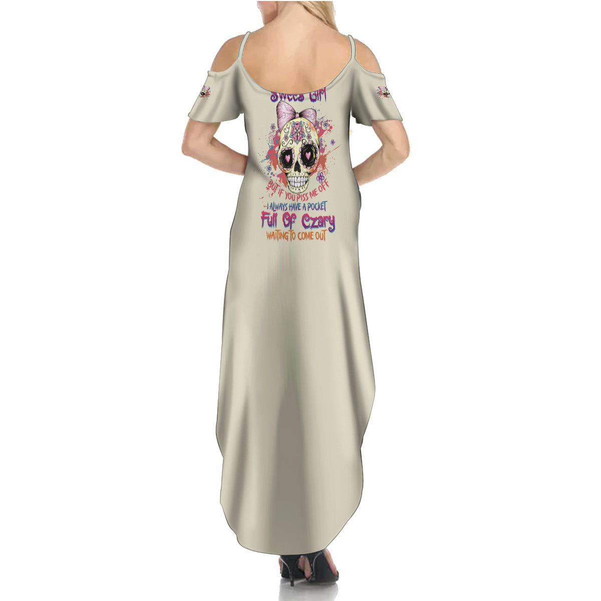 I Am A Sweet Girl Skull Summer Maxi Dress - Wonder Print Shop