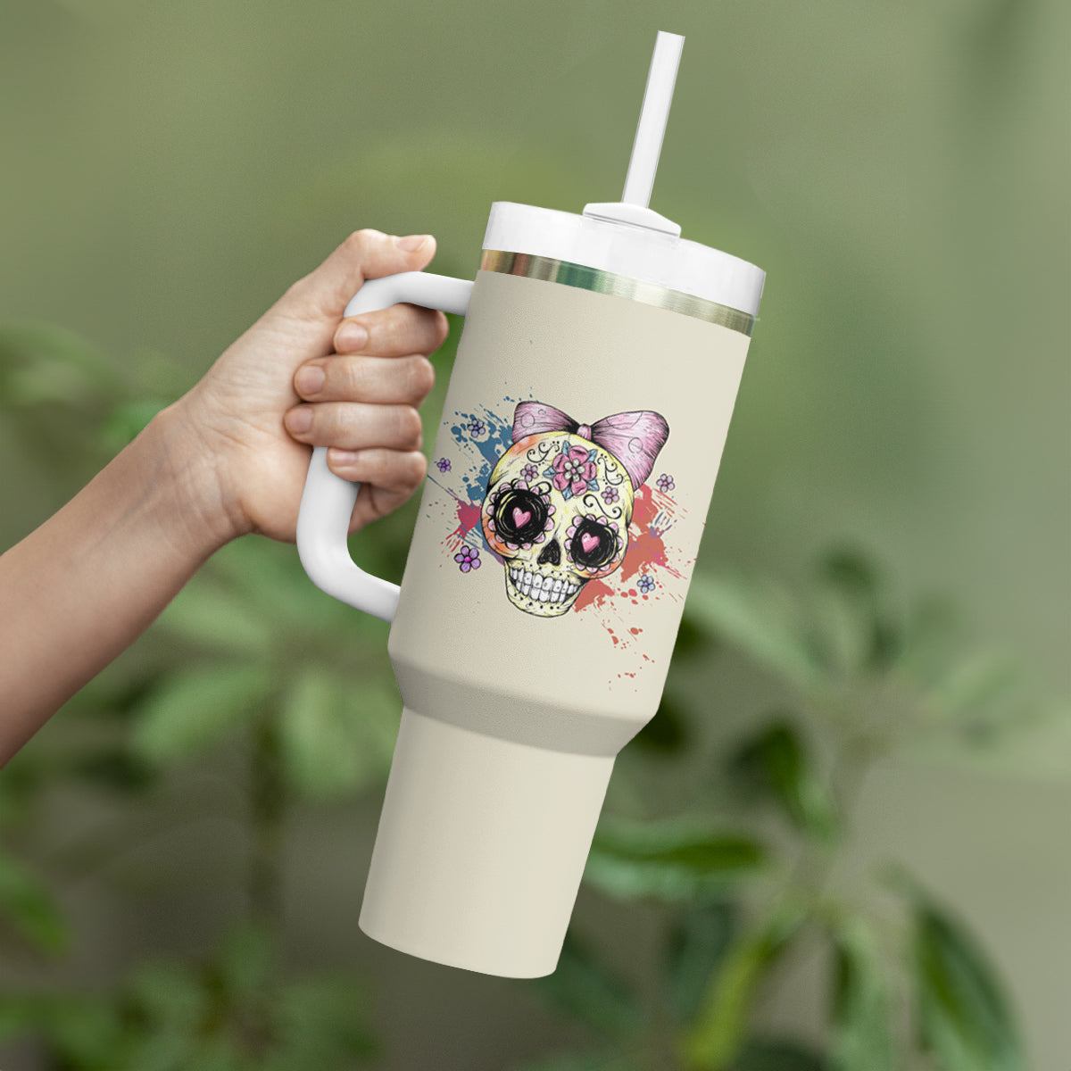 I Am A Sweet Girl Skull Tumbler With Handle - Wonder Print Shop