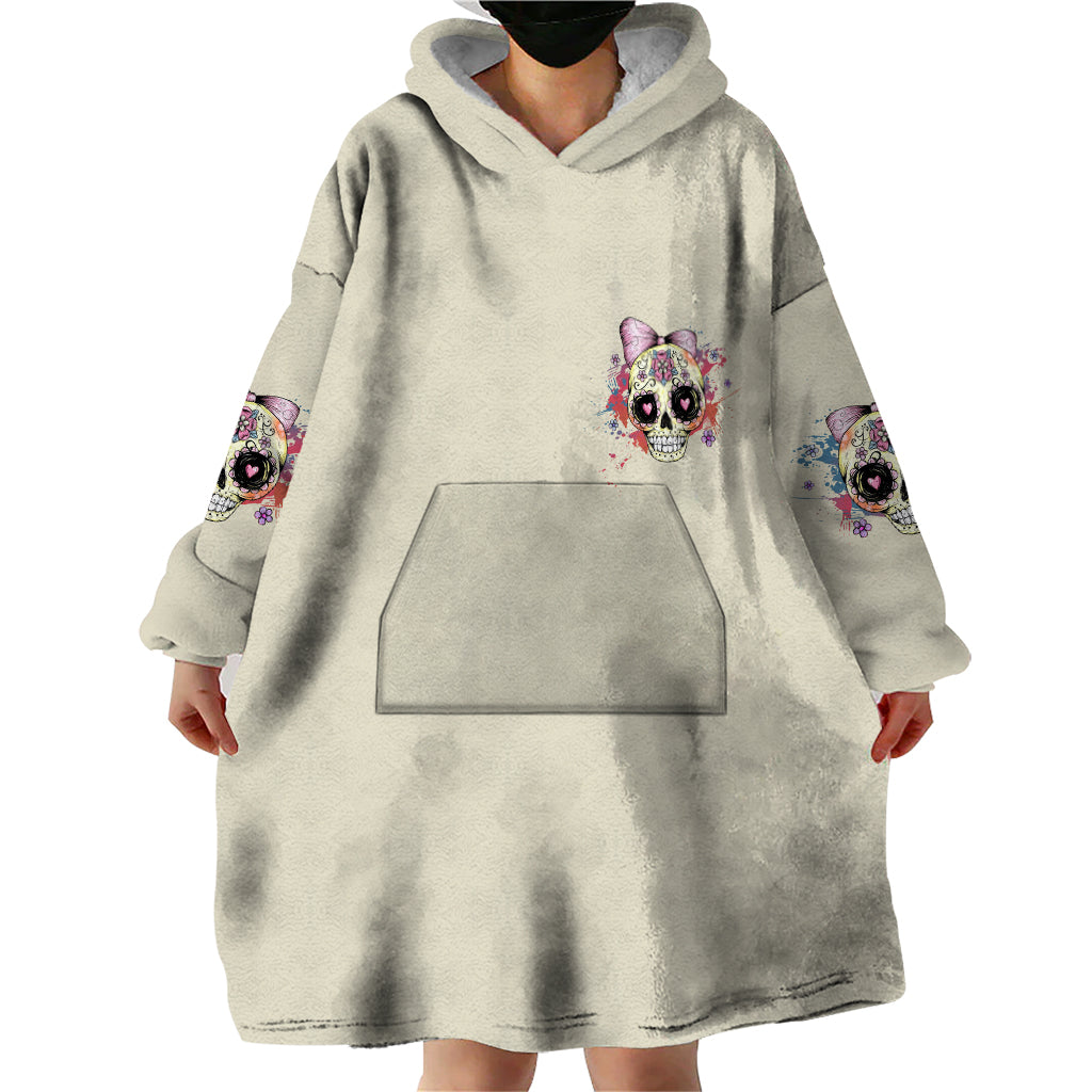 I Am A Sweet Girl Skull Wearable Blanket Hoodie - Wonder Print Shop