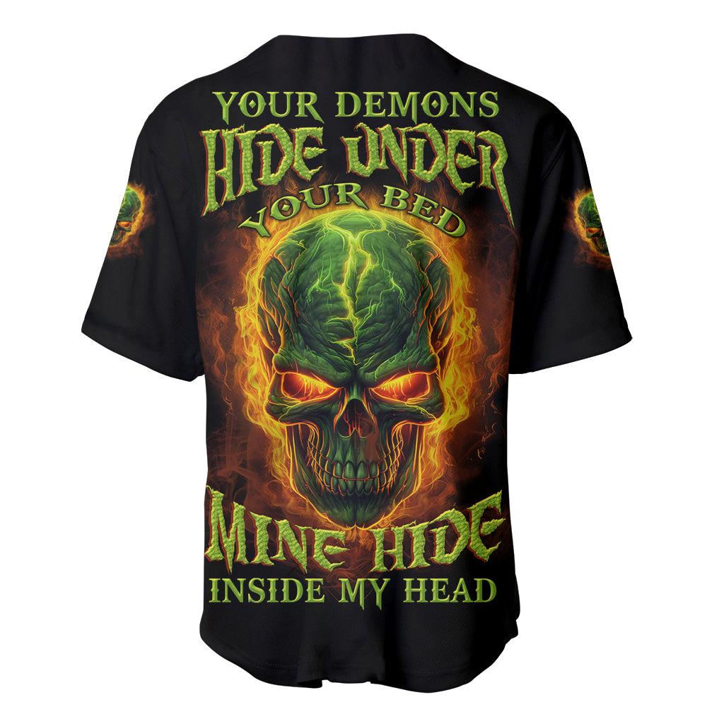 Your Demons Hide Under Your Bed Baseball Jersey - Wonder Print Shop