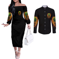 your-demons-hide-under-your-bed-couples-matching-off-the-shoulder-long-sleeve-dress-and-long-sleeve-button-shirt