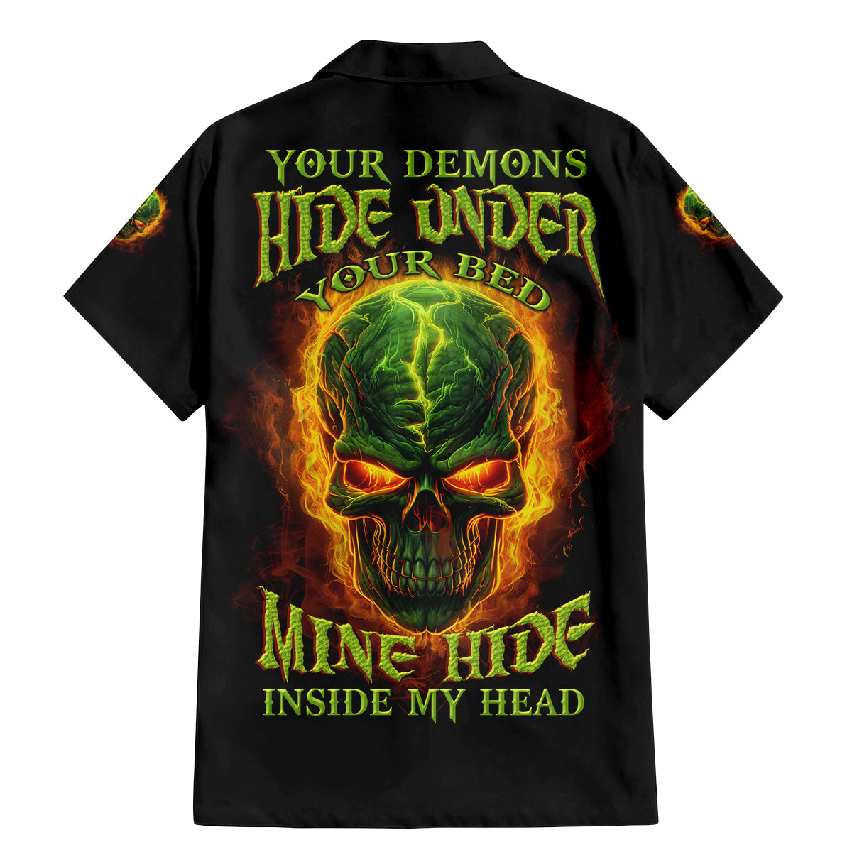 Your Demons Hide Under Your Bed Family Matching Mermaid Dress and Hawaiian Shirt - Wonder Print Shop