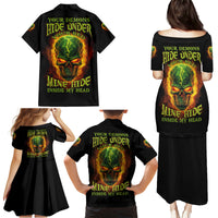 Your Demons Hide Under Your Bed Family Matching Puletasi Dress and Hawaiian Shirt - Wonder Print Shop