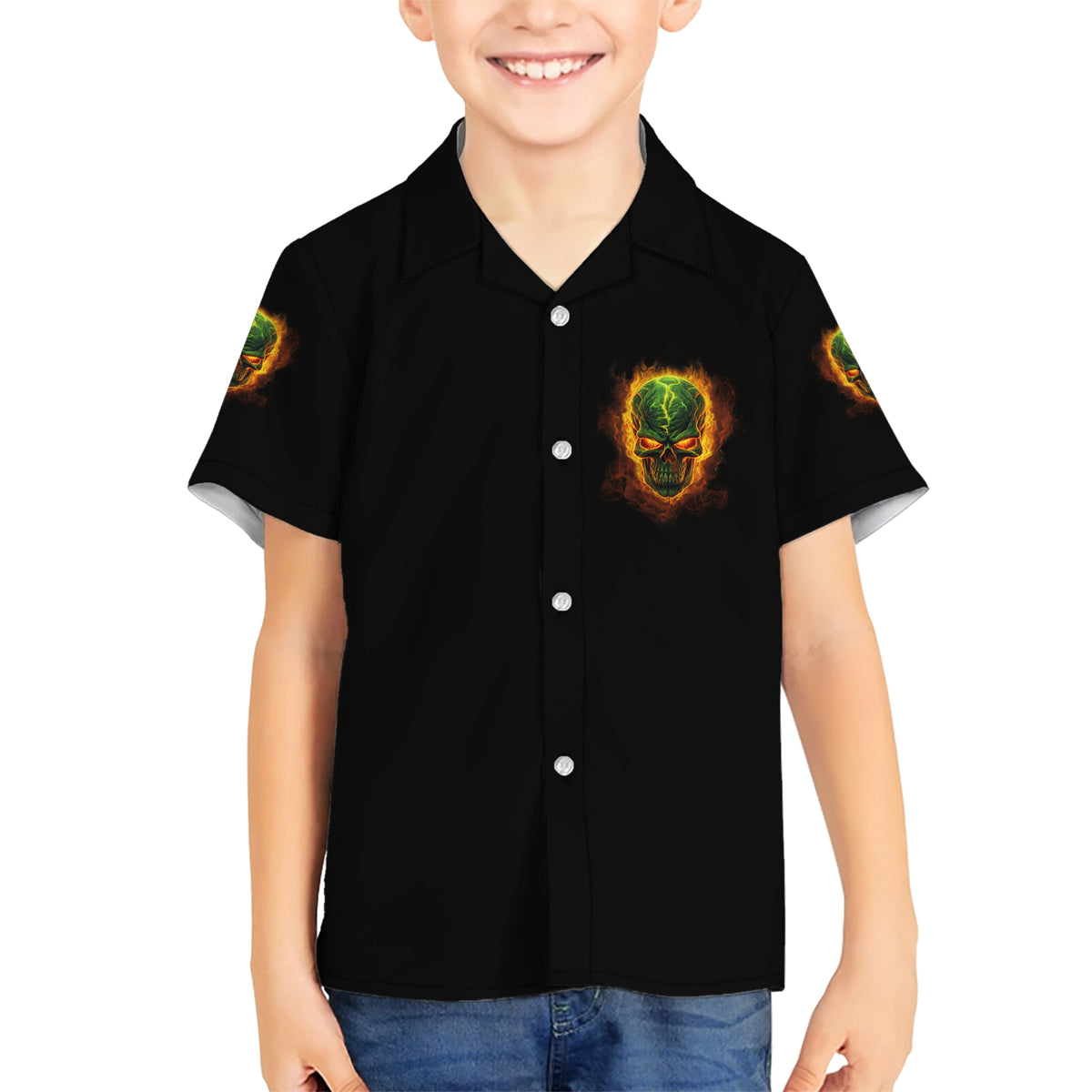 Your Demons Hide Under Your Bed Family Matching Short Sleeve Bodycon Dress and Hawaiian Shirt - Wonder Print Shop