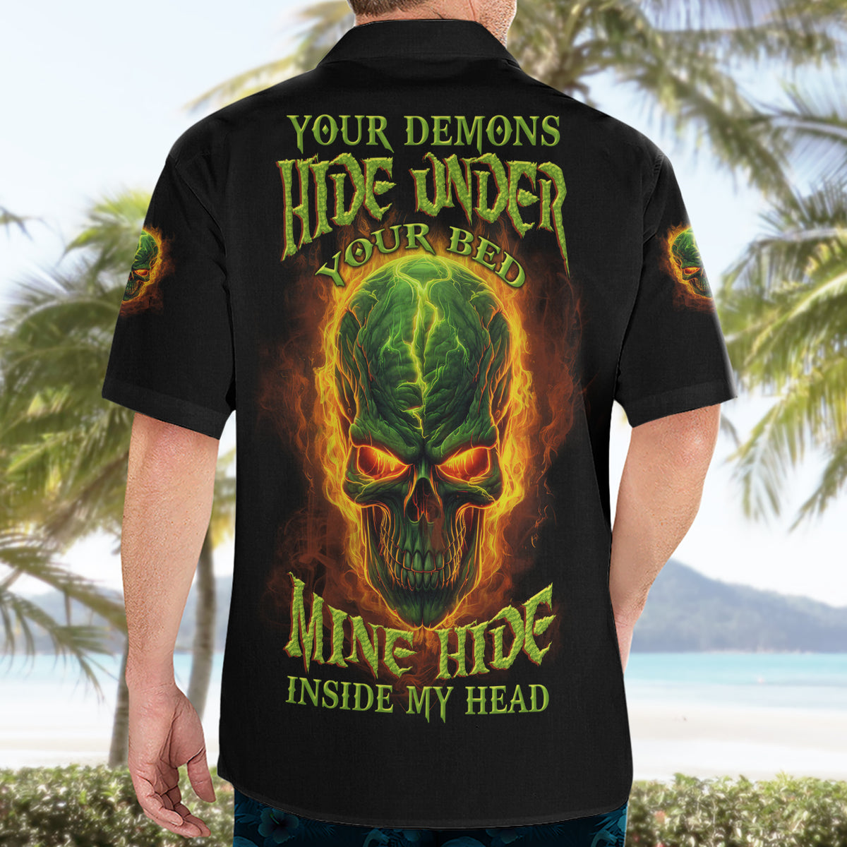 Your Demons Hide Under Your Bed Hawaiian Shirt - Wonder Print Shop