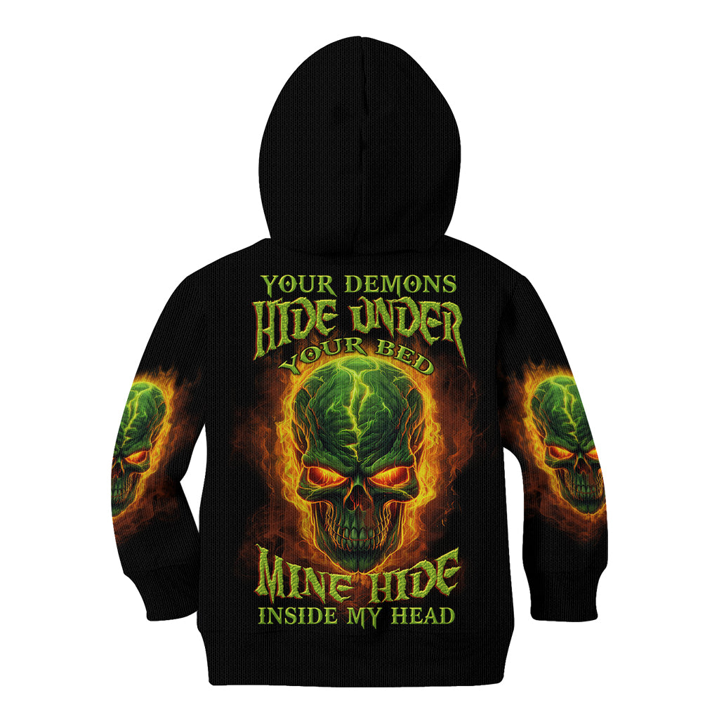 Your Demons Hide Under Your Bed Kid Hoodie - Wonder Print Shop