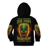 Your Demons Hide Under Your Bed Kid Hoodie - Wonder Print Shop