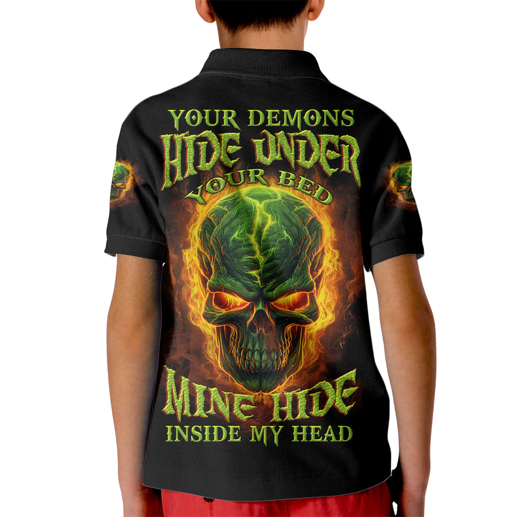 Your Demons Hide Under Your Bed Kid Polo Shirt - Wonder Print Shop