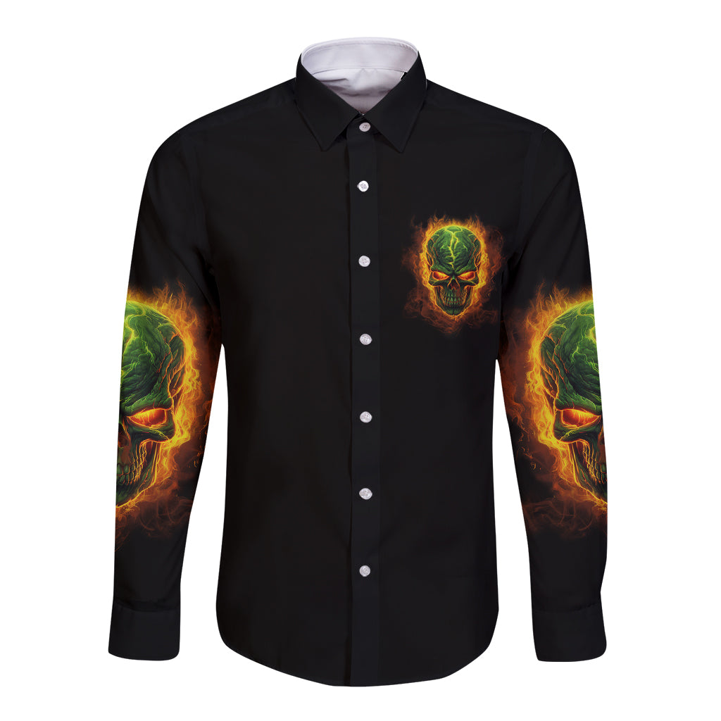 Your Demons Hide Under Your Bed Long Sleeve Button Shirt - Wonder Print Shop
