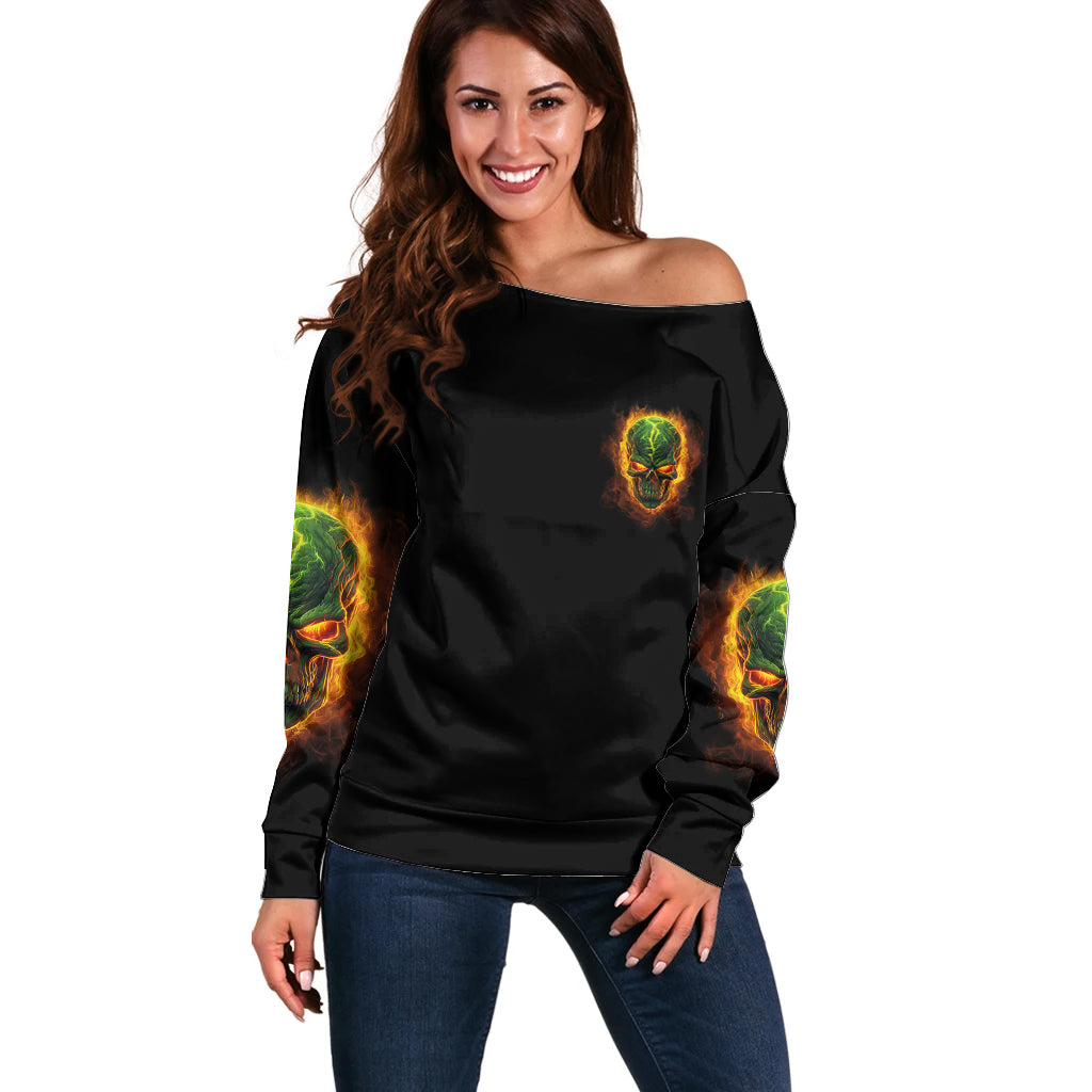 Your Demons Hide Under Your Bed Off Shoulder Sweater - Wonder Print Shop