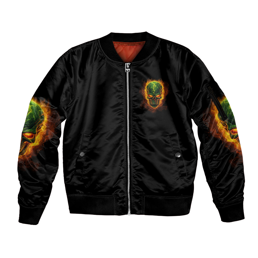 Your Demons Hide Under Your Bed Sleeve Zip Bomber Jacket - Wonder Print Shop