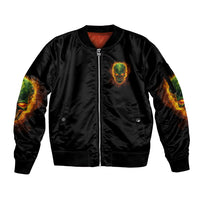Your Demons Hide Under Your Bed Sleeve Zip Bomber Jacket - Wonder Print Shop