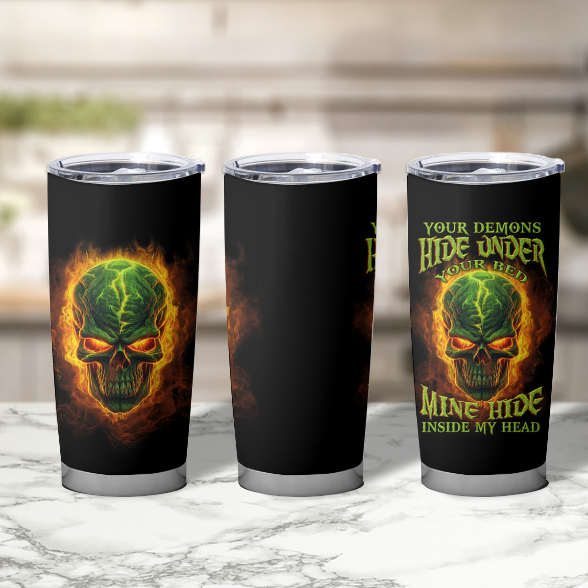 Your Demons Hide Under Your Bed Tumbler Cup - Wonder Print Shop