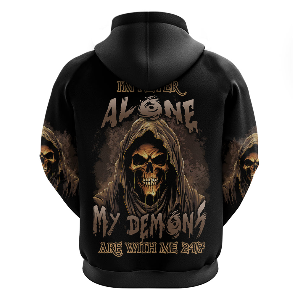 I'm Never Alone Skull Reaper Hoodie - Wonder Print Shop