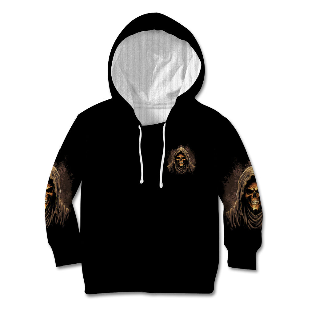 I'm Never Alone Skull Reaper Kid Hoodie - Wonder Print Shop