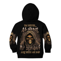 I'm Never Alone Skull Reaper Kid Hoodie - Wonder Print Shop