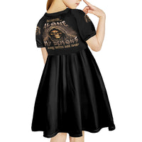 I'm Never Alone Skull Reaper Kid Short Sleeve Dress - Wonder Print Shop
