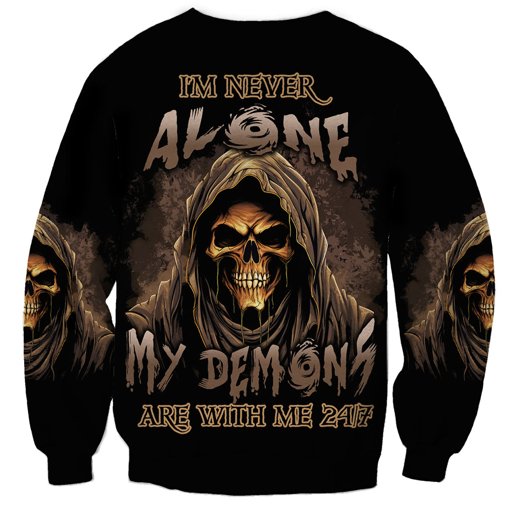 I'm Never Alone Skull Reaper Sweatshirt - Wonder Print Shop