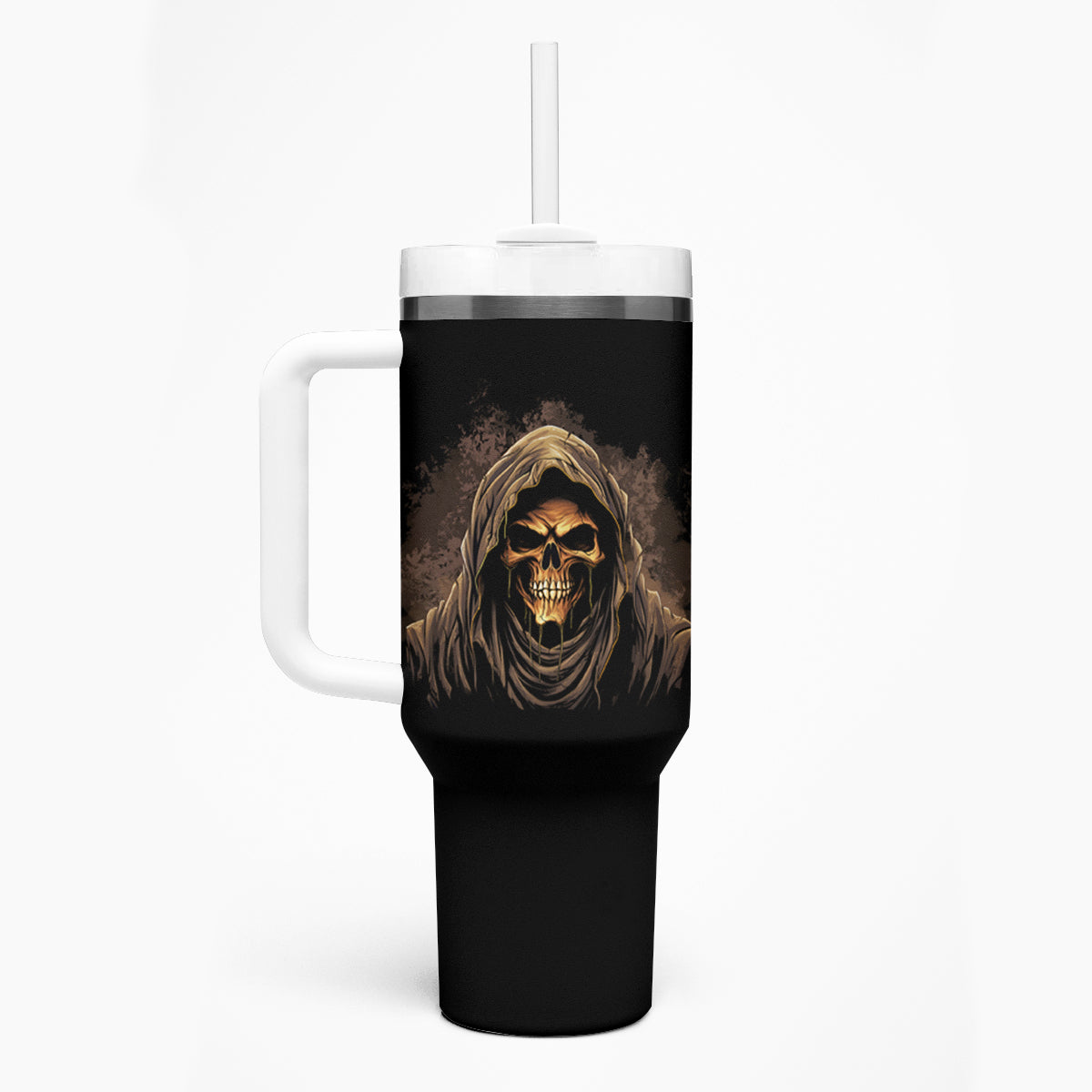 I'm Never Alone Skull Reaper Tumbler With Handle - Wonder Print Shop