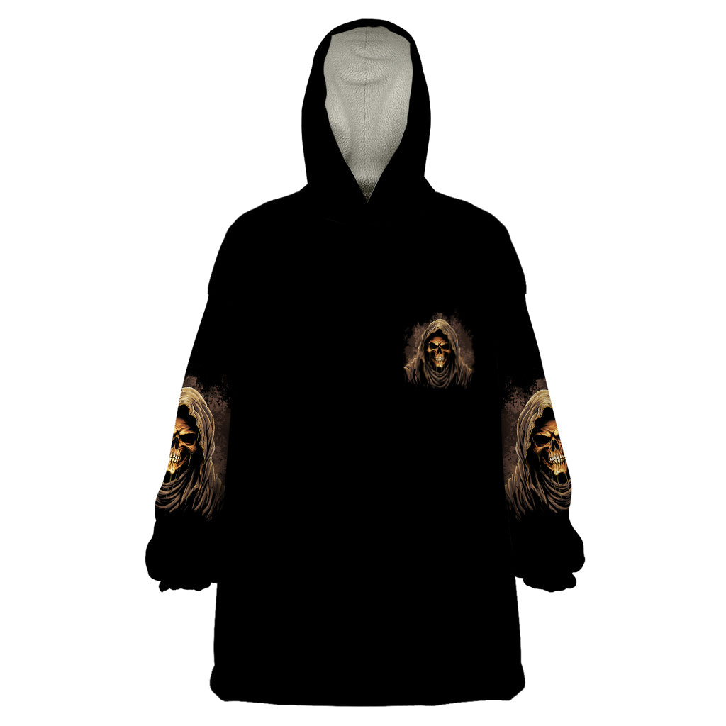I'm Never Alone Skull Reaper Wearable Blanket Hoodie - Wonder Print Shop