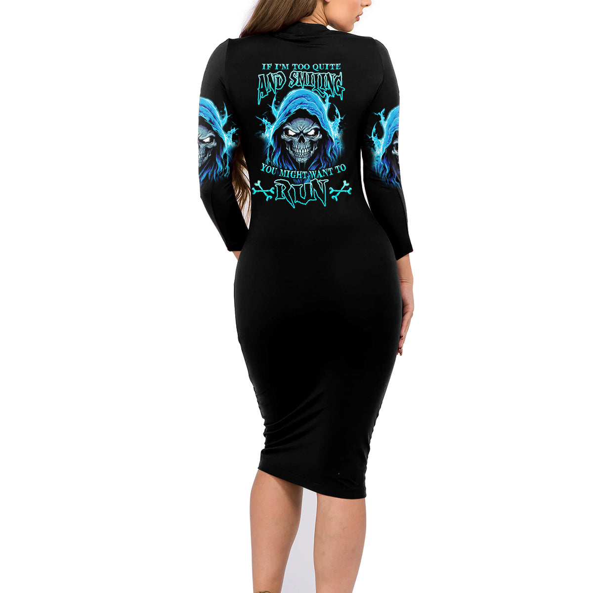 If I'm Too Quiet And Smiling Family Matching Long Sleeve Bodycon Dress and Hawaiian Shirt - Wonder Print Shop