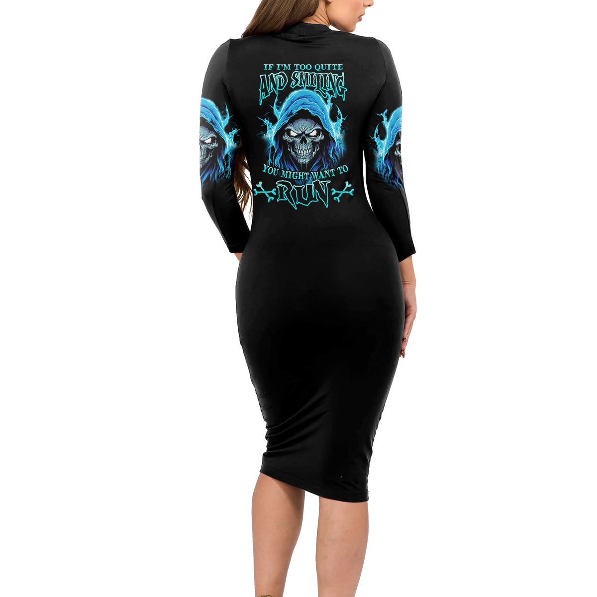 If I'm Too Quiet And Smiling Long Sleeve Bodycon Dress - Wonder Print Shop