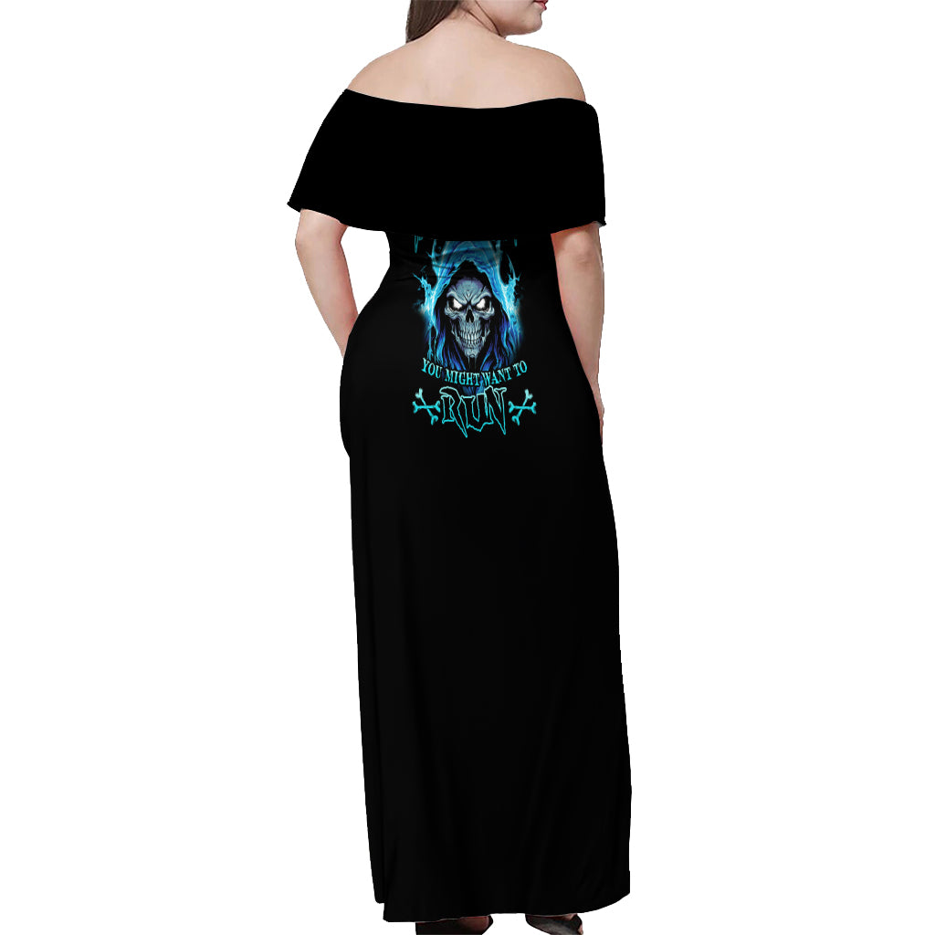 If I'm Too Quiet And Smiling Off Shoulder Maxi Dress - Wonder Print Shop