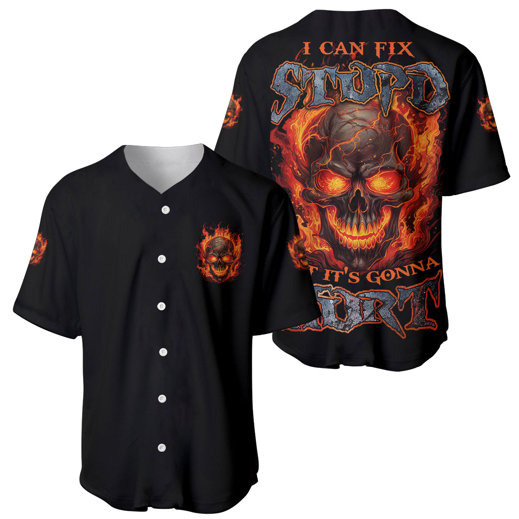 I Can Fix Stupid But It's Gonna Hurt Baseball Jersey - Wonder Print Shop
