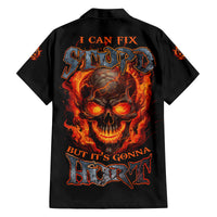 I Can Fix Stupid But It's Gonna Hurt Family Matching Off Shoulder Short Dress and Hawaiian Shirt - Wonder Print Shop